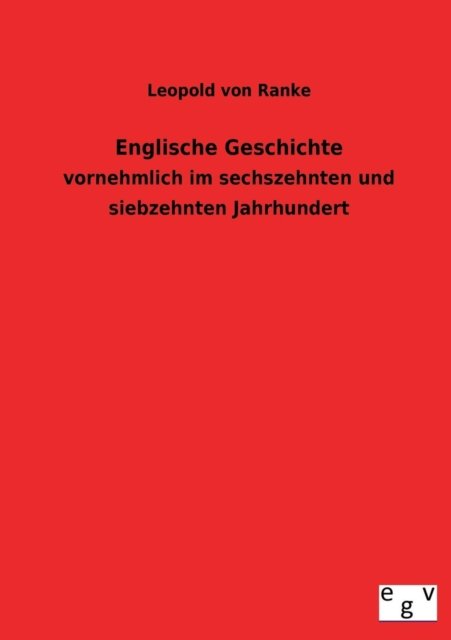 Cover for Leopold Von Ranke · Englische Geschichte (Taschenbuch) [German edition] (2013)