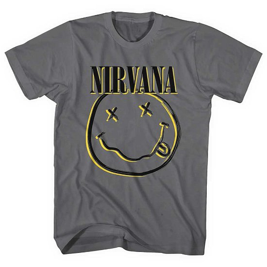 Nirvana Unisex T-Shirt: Inverse Happy Face - Nirvana - Koopwaar -  - 5056561037035 - 