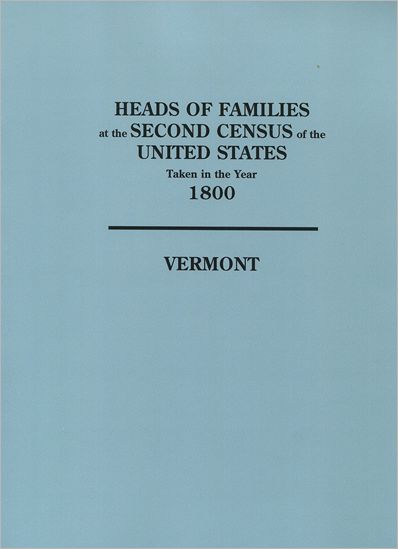 Cover for Bureau of the Census United States · Heads of Families at the Second Census of the United States Taken in the Year 1800: Vermont (Paperback Book) (2011)