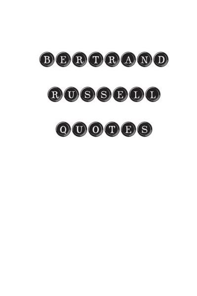 Cover for Bertrand Russell · Bertrand Russell Quotes (Pocketbok) (2016)