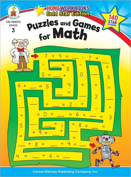 Cover for Carson-dellosa · Puzzles and Games for Math Grade 3 (Paperback Book) (2010)