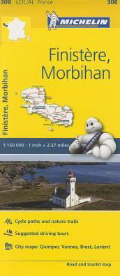 Finistere, Morbihan - Michelin Local Map 308: Map - Michelin - Bücher - Michelin Editions des Voyages - 9782067210035 - 1. April 2016