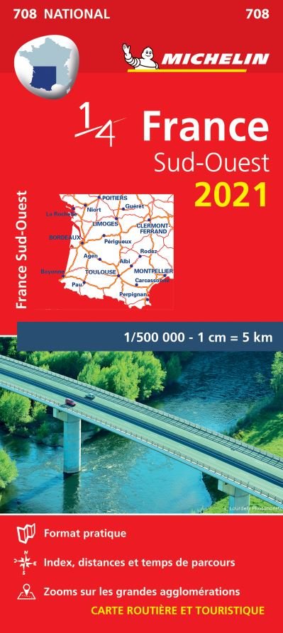 Cover for Michelin · Southwestern France 2021 - Michelin National Map 708: Maps (Kort) (2021)