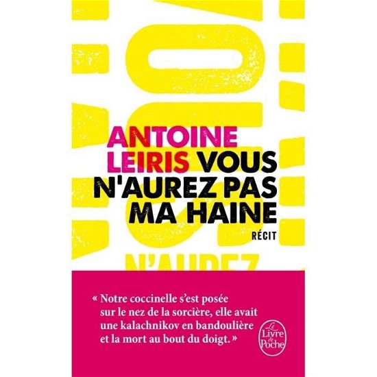 Cover for Antoine Leiris · Vous n'aurez pas ma haine (Paperback Book) (2017)