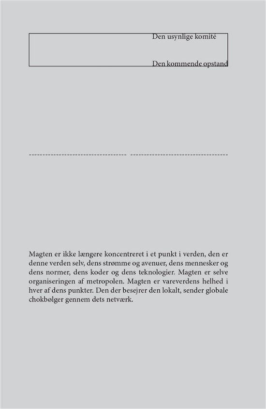 Cover for Den usynlige komité · Den kommende opstand (Hæftet bog) [2. udgave] (2013)