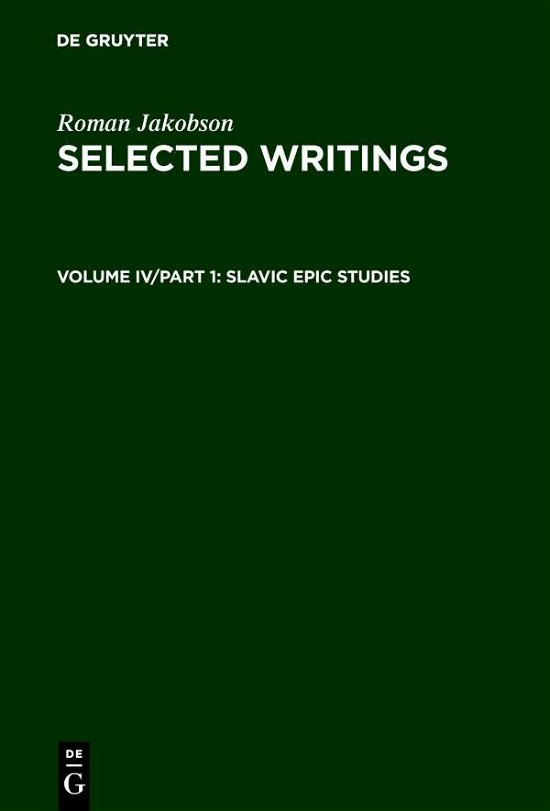 Cover for Roman Jakobson · Selected Writings: Slavic Epic Studies (Hardcover Book) (1966)