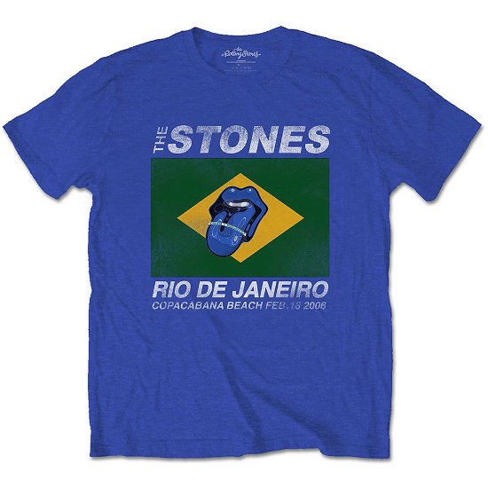 The Rolling Stones Unisex T-Shirt: Copacabana Blue - The Rolling Stones - Koopwaar -  - 5056368684036 - 