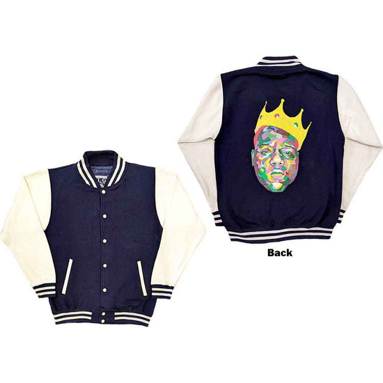 Biggie Smalls Unisex Varsity Jacket: Crown (Back Print) - Biggie Smalls - Koopwaar -  - 5056561069036 - 