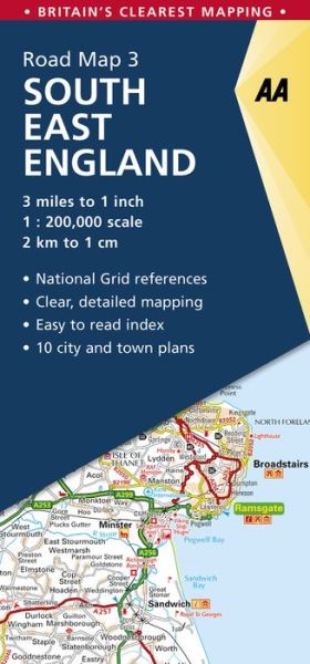 Cover for AA Publishing · South East England - AA Road Map Britain (Landkart) [6 Revised edition] (2018)