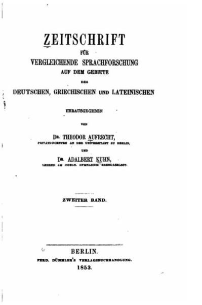 Cover for Adalbert Kuhn · Zeitschrift fur vergleichende Sprachforschung (Paperback Bog) (2016)