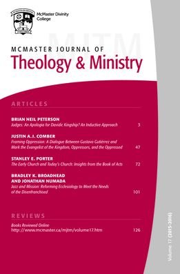 Cover for Hughson T. Ong · McMaster Journal of Theology and Ministry: Volume 17, 2015-2016 - McMaster Journal of Theology and Ministry (Hardcover Book) (2017)