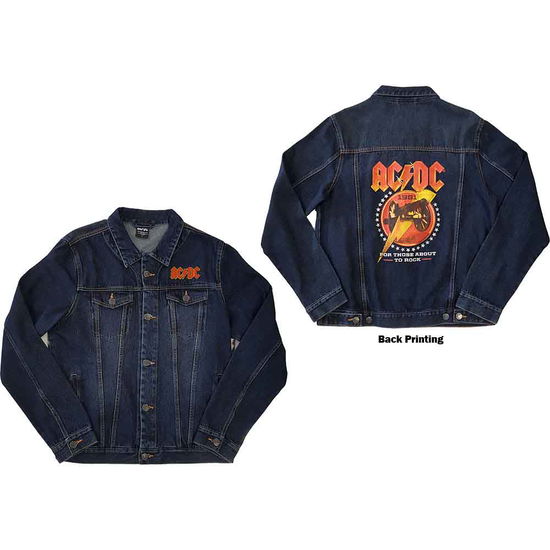 AC/DC Unisex Denim Jacket: About To Rock (Back Print) - AC/DC - Merchandise -  - 9950670760036 - 