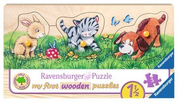 Puzzel schattige babydieren hout: 3 stukjes (032037) - Ravensburger - Koopwaar - Ravensburger - 4005556032037 - 26 februari 2019