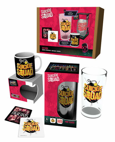 Suicide Squad - Mug + Large Glass + 2 x Coasters Gift - Dc Comics: Suicide Squad - Musikk - Moovies - 5028486355037 - 7. august 2017