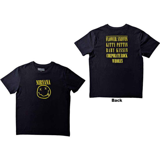 Cover for Nirvana · Nirvana Unisex T-Shirt: Flower Sniffin (Black) (Back Print) (XXXX-Large) (T-shirt) (2022)