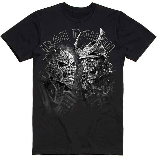 Iron Maiden Unisex T-Shirt: Senjutsu Large Grayscale Heads - Iron Maiden - Produtos -  - 5056561046037 - 