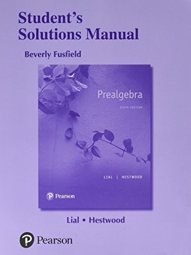 Cover for Margaret Lial · Student Solutions Manual for Prealgebra (Taschenbuch) (2017)