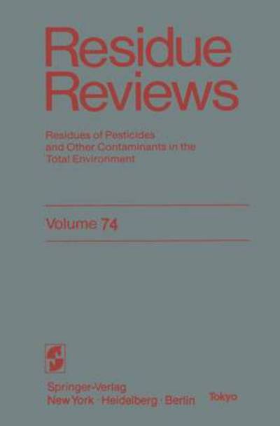 Cover for Francis A. Gunther · Reviews of Environmental Contamination (Book) [1980 edition] (1980)