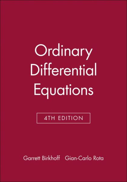 Cover for Birkhoff, Garrett (Harvard University) · Ordinary Differential Equations (Paperback Book) (1989)