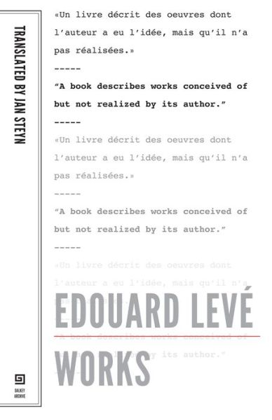 Cover for Edouard Leve · Edouard Leve: Works - French Literature (Paperback Book) (2014)