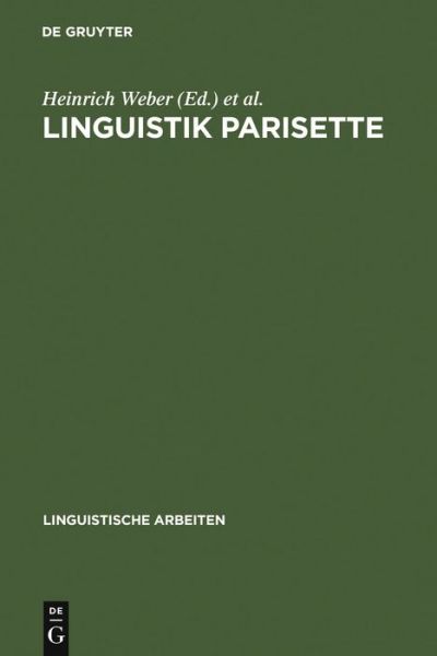 Cover for Heinrich Weber · Linguistik Parisette (Hardcover Book) (1988)