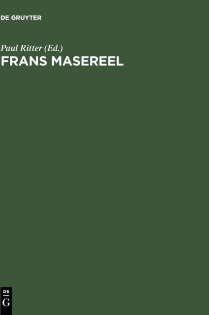 Cover for Frans Masereel (Hardcover Book) [Reprint 2012 edition] (1992)