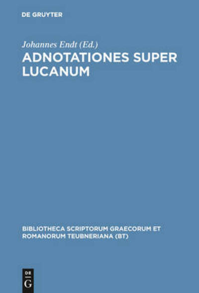 Cover for Lucan · Adnotationes super Lucanum (Book) (1969)