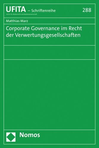 Cover for Marz · Corporate Governance im Recht der (Bog) (2020)