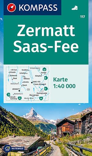 Cover for KOMPASS-Karten GmbH · KOMPASS Wanderkarte 117 Zermatt, Saas-Fee (Map) (2021)