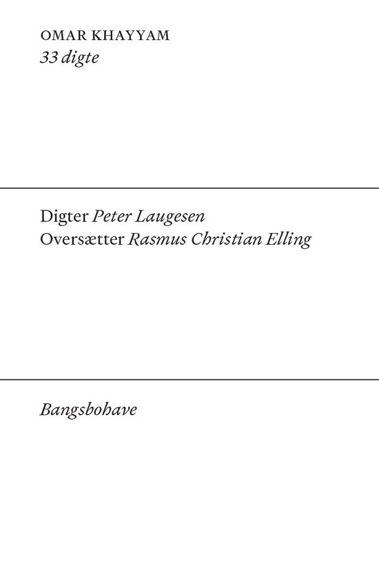 Cover for Rasmus Christian Elling Peter Laugesen · 33 digte (Sewn Spine Book) [1st edition] (2025)