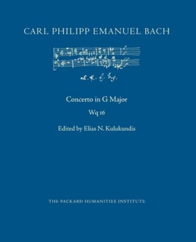 Cover for Carl Philipp Emanuel Bach · Concerto in G Major, Wq 16 (Paperback Book) (2020)