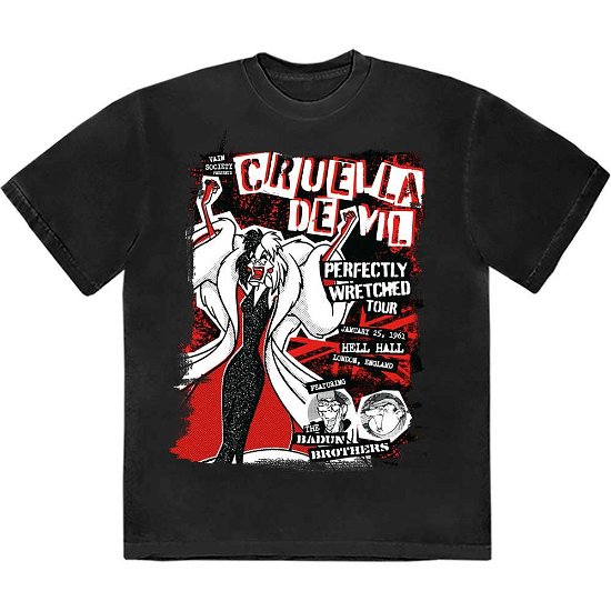 101 Dalmatians Unisex T-Shirt: Cruella Tour - 101 Dalmatians - Mercancía -  - 5056737228038 - 