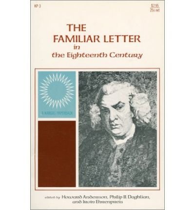 Cover for Anderson · The Familiar Letter in the Eighteenth Century (Paperback Book) (1991)