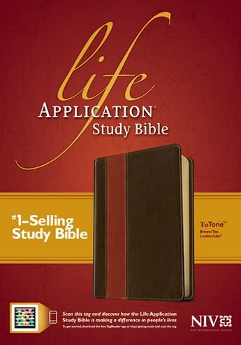 Cover for Tyndale House Publishers · NIV Life Application Study Bible, Second Edition, TuTone (Red Letter, LeatherLike, Brown / Tan, Indexed) (Lederbuch) [Tan/Brown Imitation] (2011)