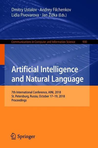 Cover for Artificial Intelligence and Natural Language (Book) [1st ed. 2018 edition] (2018)