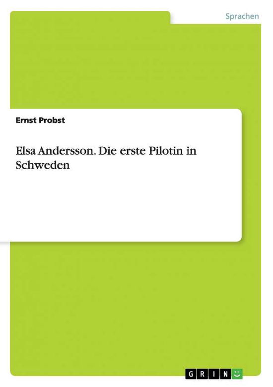 Cover for Probst · Elsa Andersson. Die erste Piloti (Book) (2015)