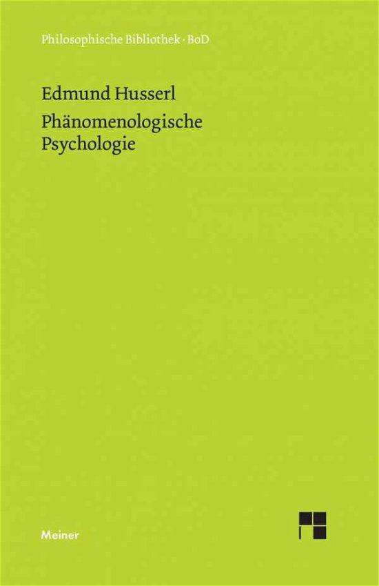 Cover for Edmund Husserl · Phänomenologische Psychologie. (Pocketbok) (2003)