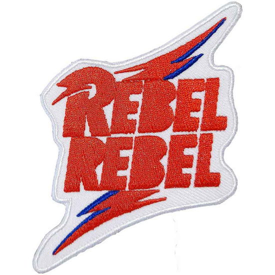 David Bowie Standard Woven Patch: Rebel Rebel - David Bowie - Mercancía -  - 5056368696039 - 