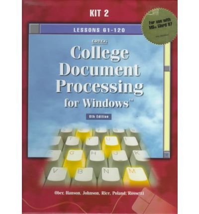 Cover for Ober · Gregg College Keyboarding and Document Processing for Windows, Kit 2 W/ Ms Word 97 (Gebundenes Buch) [8 Rev edition] (1998)