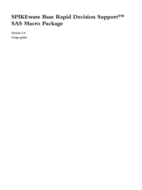 Rapid Decision Support Usage Guide - Paul Mcdonald - Livres - Lulu.com - 9781365906039 - 20 avril 2017