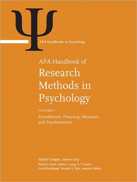 Cover for Harris Cooper · APA Handbook of Research Methods in Psychology: Volume 1: Foundations, Planning, Measures, and Psychometrics Volume 2: Research Designs: Quantitative, Qualitative, Neuropsychological, and Biological Volume 3: Date Analysis and Research Publication - APA H (Hardcover Book) [Three Volumes edition] (2012)