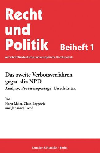 Cover for Meier · Das zweite Verbotsverfahren gegen (Book) (2017)