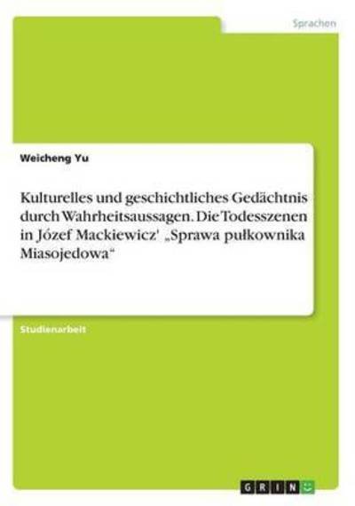 Cover for Yu · Kulturelles und geschichtliches Gedä (Buch) (2016)