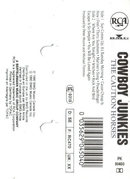 Cover for Cowboy Junkies  · The Coaution Horses (Kassett)