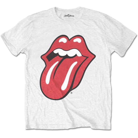 Cover for The Rolling Stones · The Rolling Stones Unisex T-Shirt: Classic Tongue (White) (Soft Hand Inks) (T-shirt) [size XL] [White - Unisex edition] (2017)