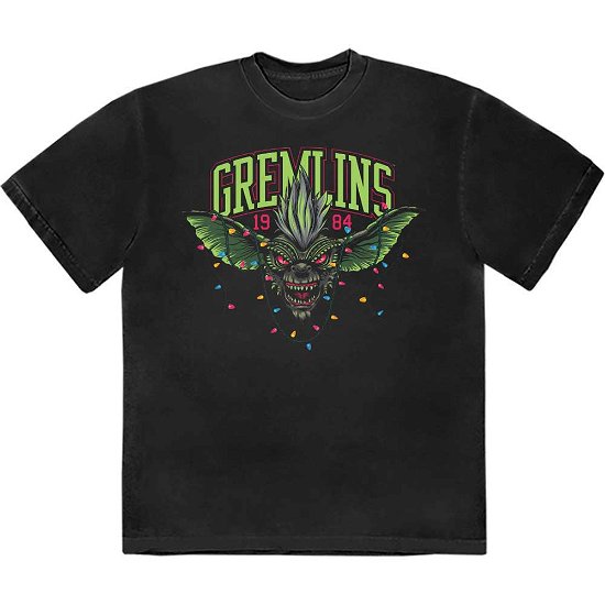 Gremlins Unisex T-Shirt: Stripe 1984 Xmas Lights - Gremlins - Fanituote -  - 5056737249040 - 