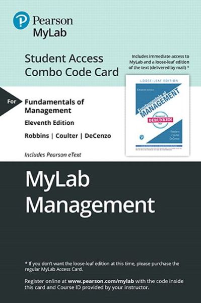 Cover for Stephen Robbins · MyLab Management with Pearson eText -- Combo Access Card -- for Fundamentals of Management (Print) (2019)