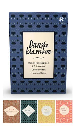 Cover for Henrik Pontoppidan, J. P. Jacobsen, Olivia Levison, Herman Bang · Noveller fra Novellix: Gaveæske med fire danske klassikere (Sewn Spine Book) [1.º edición] (2019)