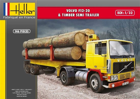 1/32 Volvo F12-20 En Timber Semi Trailer - Heller - Produtos - MAPED HELLER JOUSTRA - 3279510817041 - 