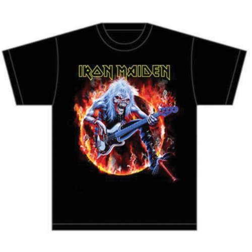 Iron Maiden Unisex T-Shirt: Fear Live Flames - Iron Maiden - Fanituote - Global - Apparel - 5055295345041 - maanantai 26. marraskuuta 2018